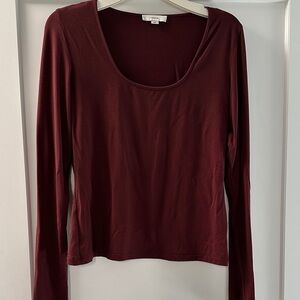 Vince Women's Burgundy Long Sleeve Top